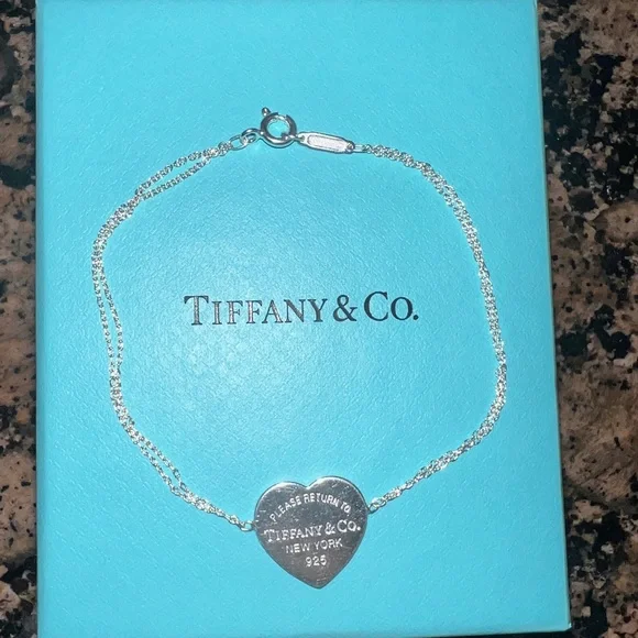 Return to Tiffany Heart Tag Double Chain Bracelet in Silver Small
